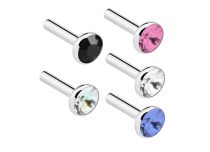 Bola de aço com clip de pressão e cristal colorido | Itc