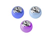 Bola de titânio colorida com cristal branco | Itc