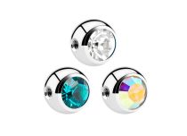 Parafuso lateral de esfera de titânio para jóias 1.2 com cristal colorido | Itc