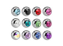 Bola de titânio com cristal colorido | Itc