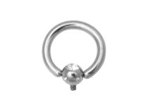 Esfera de titânio interna 4 mm Cristal branco para anel dérmico 1,6 mm | Itc
