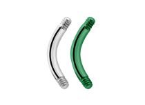 Barra curva de titânio sem esfera colorida | Itc