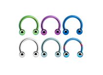 Ferradura de titânio colorida com bolas | Itc