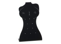 Expositor de jóias de 12 lugares em acrílico teton. Preto