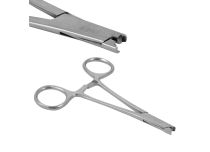 Pinça de aço inoxidável para aplicação dérmica de 5 mm, 11 cm de comprimento